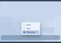 Illustration of an AI chatbot's model picker menu with Auto, Fast and Thinking options