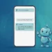 Illustration of a smartphone showing an AI chat where the assistant politely declines a request, beside a friendly robot raising a hand in a gentle stop gesture