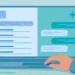 Illustration of a laptop showing a search engine results page on one half of the screen and an AI chatbot conversation on the other half