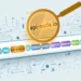Illustration of a browser address bar with a long web address broken into colour-coded segments, a magnifying glass highlighting the domain part