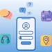 Illustration of a smartphone showing a sign-in screen, surrounded by app icons with question marks — representing apps asking users to sign in