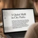 Person reading a news article in a clean, clutter-free reader view on a laptop, with the busy original webpage faded at the edge of the screen