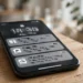 Smartphone on a wooden table with its lock screen visible and notification cards blurred out, illustrating hidden notification previews